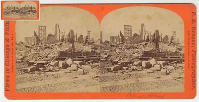 Stereograph of the Palmer House After the Chicago Fire of 1871, 1871 by P.B. Greene